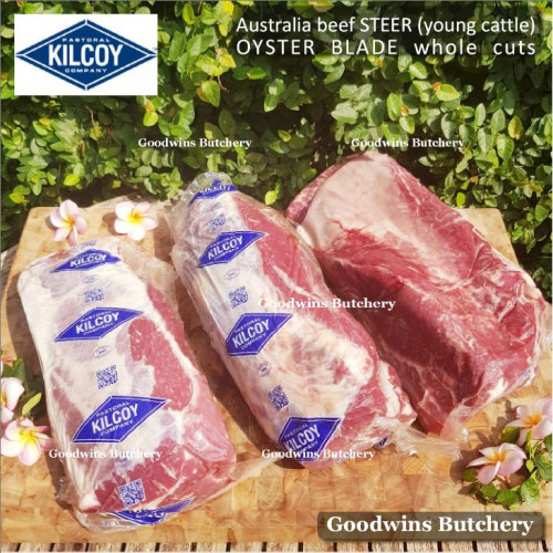 Beef blade BOLAR BLADE Australia STEER (young cattle) KILCOY frozen daging rendang sampil WHOLE CUTS +/- 2.8kg length 15" 36cm (price/kg)